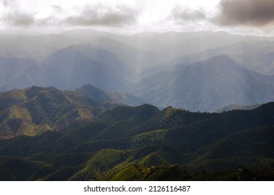 Lanscape of mountains and mist , Located at Pui Co - Chiang mai ,Thailand.