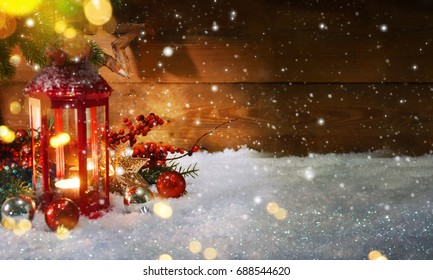  Lantern With Christmas Decoration  - Powered by Shutterstock