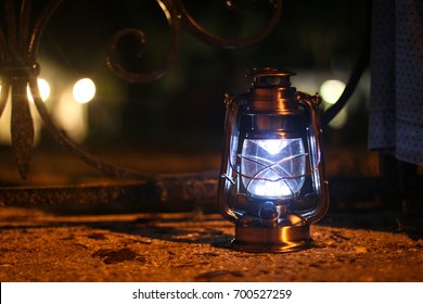 A Lantern Illuminates The Way During A Ghost Tour In St. Augustine, Florida.