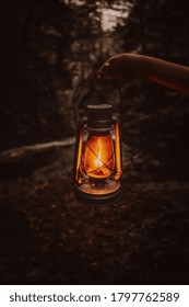 A Lantern Illuminating The Way During A Ghost Tour In St. Augustine