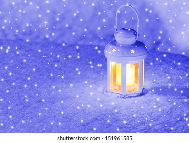 Lantern in the Snow