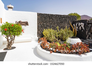 Lanzarote / Spain - 08-28-2019: The Museum Of César Manrique, With White Floors, Black Walls And Lots Of Art, Lanzarote, Spain