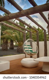 Hária, Lanzarote/Spain - 09/18/2017: Cesar Manrique House Museum, Sitting On The Terrace