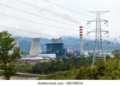 Laos - APRIL 12, 2015 : Power Plant At North Of Laos.Today Laos Has Been Named As Battery Of Asia.