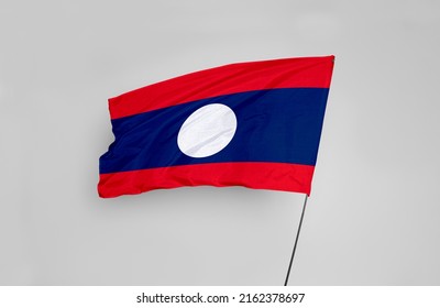 Laos Flag Isolated On White Background Stock Photo 2162378697 ...