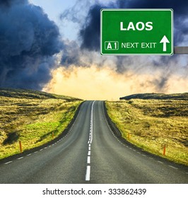 Laos Road Sign Against Clear Blue Stock Photo 333862439 | Shutterstock