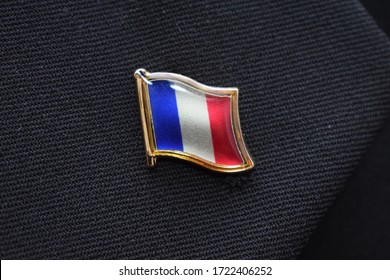 Lapel Pin - France Flag Pinned On A Suit