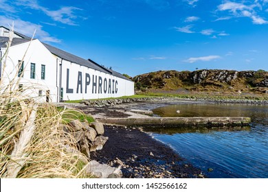 Laphroaig, Port Ellen, Islay, Scotland - May 10 2019: The Laphroaig Scotch Whisky Distillery On Islay