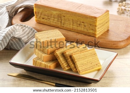 Lapis legit or spekkoek or Thousand Layer Cake, A traditional Indonesia’s Top Traditional Cake is a must for special celebrations such as Chinese New Year, Christmas, or Eid. Stock photo © 