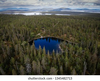 In lapland you can breathe the cleanest air in the world and admire the wonderful scenery all year round like this small lake on Sarkitunturi fell in Finland