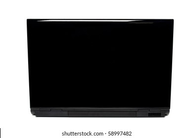 Laptop Back View Isolated On White