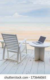 Laptop At The Beach