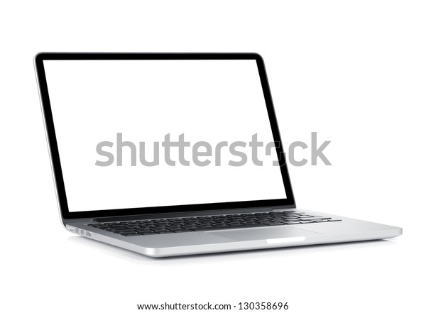 Laptop Blank White Screen Isolated On Stock Photo Edit Now 130358696