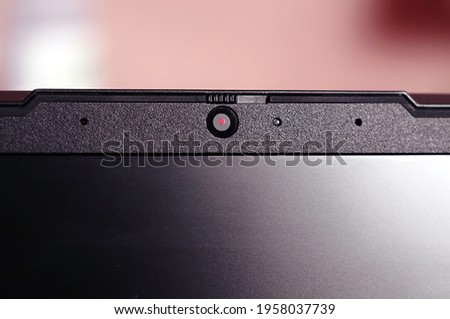 Laptop built in webcam shutter for security, video calls
