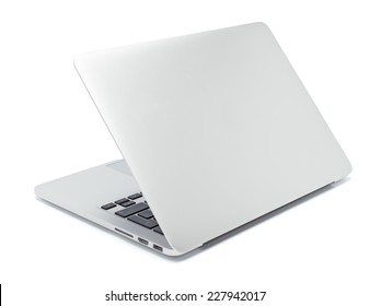 Laptop closeup on white background