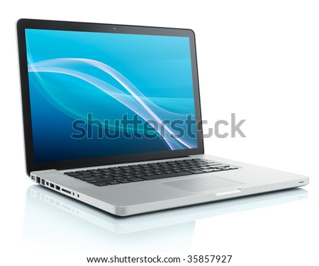laptop computer with abstract background on monitor