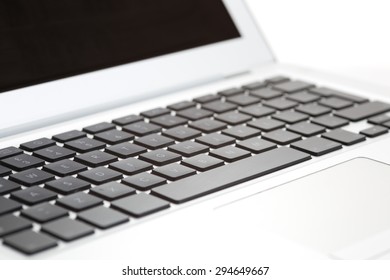 Laptop Computer At an Angle Close Up Shallow Depth of Field