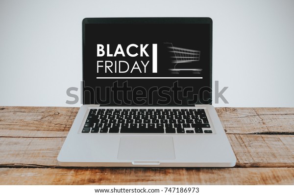 Laptop Computer Black Friday Banner Screen Stock Photo Edit Now