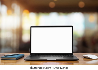 Laptop Computer Blank White Screen Pen Stock Photo 1408422488 ...