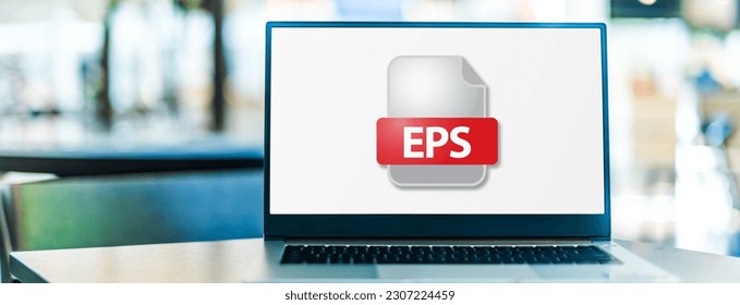 Laptop computer displaying the icon of EPS file