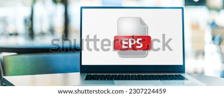 Laptop computer displaying the icon of EPS file