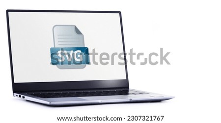 Laptop computer displaying the icon of SVG file