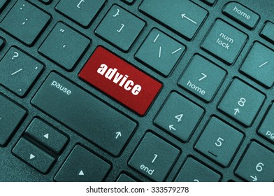 Laptop computer keyboard with button advice