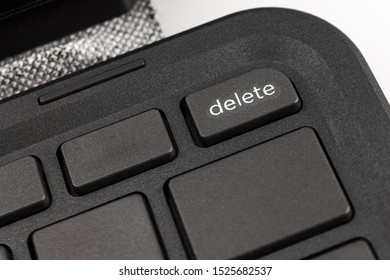 Laptop Computer Keyboard With Delete Icon On The Key, The Concept Of Deleting Information, Cleaning The Computer