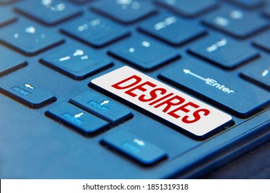 Laptop computer keyboard with DESIRES Button. DESIRES generation concept