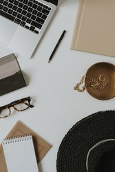 Dark Desk Scene Flat Lay | Business Images ~ Creative Market