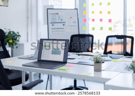 Laptop Computer, notebook, Workspace Working Desk Accounting Analysis Concept