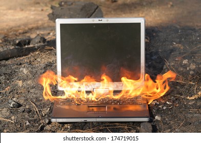 Laptop Computer On Fire