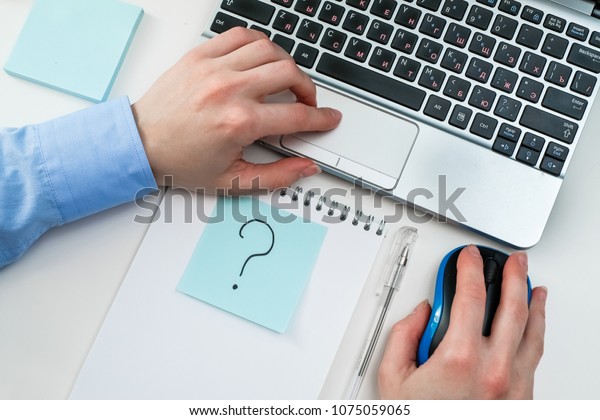 Laptop Desk Employee Worker Job Search Stock Image Download Now