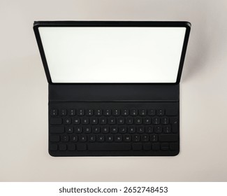 Laptop empty screen mockup isolate white background graphic tablet keyboard computer electronic mobile equipment - Powered by Shutterstock - Get 15% off with code: PIKWIZARD15