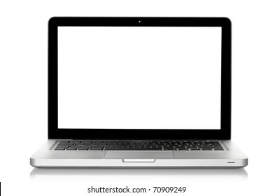 Laptop isolated on white, clipping path included