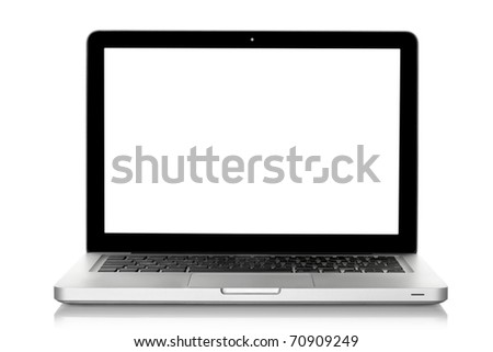 Laptop isolated on white, clipping path included