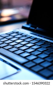 Laptop keyboard computer close up