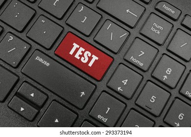 Laptop keyboard with test button