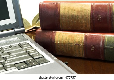 Laptop And Legal Books On Table - South African Law Reports