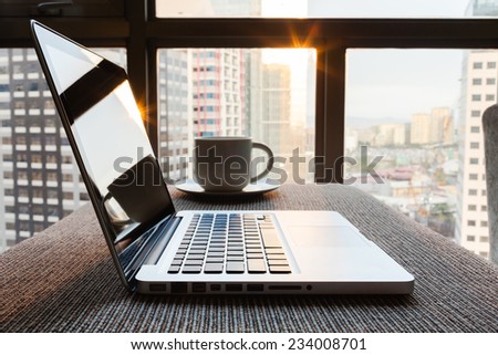 Laptop in the office