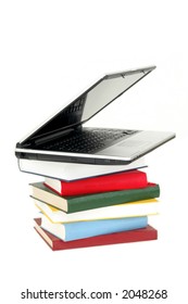 Laptop on Stack of Books