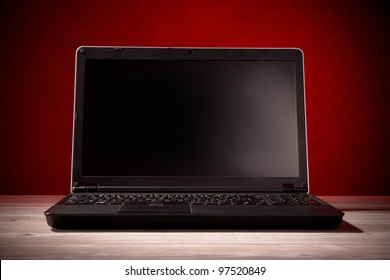 Laptop on a table