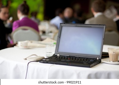 laptop on table