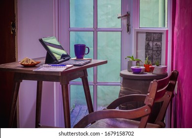 Laptop On A Table As A Homeoffice