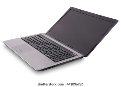 Laptop on white background. Clipping path included. Separate clipping path to the screen - Shutterstock ID 441836926