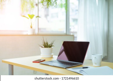 Laptop pc in the room. Modern interior. - Powered by Shutterstock