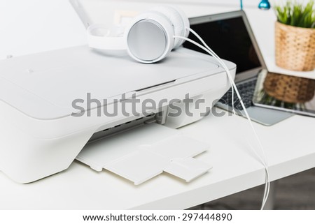 Laptop and printer.