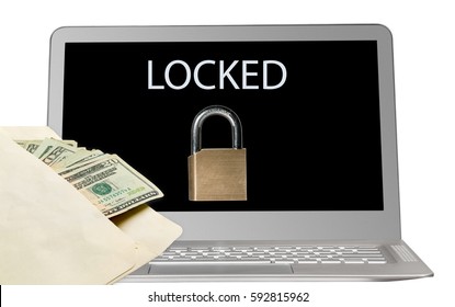 Laptop With Ransomware And Cash Payment