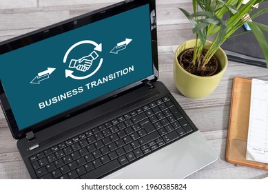 Laptop Screen With Business Transition Concept