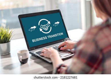 Laptop Screen Displaying A Business Transition Concept